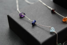 Load image into Gallery viewer, 7 Chakra Raw Stone Crystal Necklace
