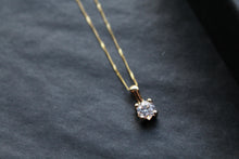 Load image into Gallery viewer, 9ct Gold Clear Cubic Zirconia Pendant and Chain
