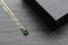 Load image into Gallery viewer, 9ct Gold Emerald Green Pendant and Chain
