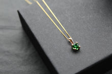 Load image into Gallery viewer, 9ct Gold Emerald Green Pendant and Chain
