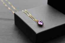 Load image into Gallery viewer, Amethyst Gold On Silver Necklace
