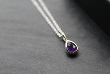 Load image into Gallery viewer, Amethyst Teardrop &amp; Silver Necklace
