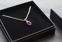 Load image into Gallery viewer, Amethyst Teardrop &amp; Silver Necklace
