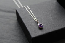 Load image into Gallery viewer, Amethyst Teardrop &amp; Silver Necklace
