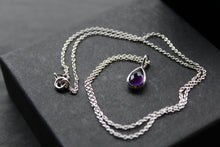 Load image into Gallery viewer, Amethyst Teardrop &amp; Silver Necklace
