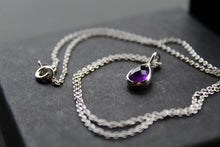 Load image into Gallery viewer, Amethyst Teardrop &amp; Silver Necklace
