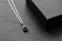 Load image into Gallery viewer, Amethyst Teardrop &amp; Silver Necklace
