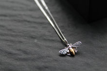 Load image into Gallery viewer, Bee Necklace with Gold Plate Detail
