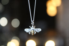 Load image into Gallery viewer, Bee Necklace with Gold Plate Detail
