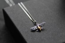 Load image into Gallery viewer, Bee Necklace with Gold Plate Detail
