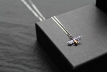 Load image into Gallery viewer, Bee Necklace with Gold Plate Detail
