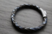 Load image into Gallery viewer, Black and Navy Woven Leather Bracelet
