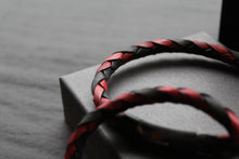 Load image into Gallery viewer, Black and Red Woven Leather Bracelet
