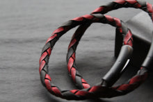 Load image into Gallery viewer, Black and Red Woven Leather Bracelet
