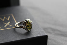 Load image into Gallery viewer, Boho Green Amber Ring
