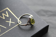 Load image into Gallery viewer, Boho Green Amber Ring
