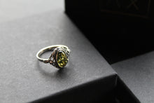 Load image into Gallery viewer, Boho Green Amber Ring
