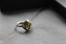 Load image into Gallery viewer, Boho Green Amber Ring
