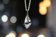 Load image into Gallery viewer, CZ Teardrop Necklace Silver with Gold Plate
