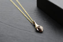 Load image into Gallery viewer, CZ Teardrop Necklace Silver with Gold Plate
