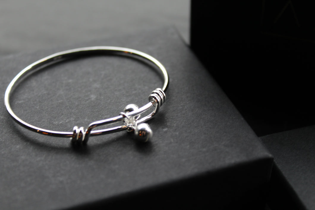 Childs Silver Expandable Bracelet with Bells