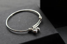 Load image into Gallery viewer, Childs Silver Expandable Bracelet with Bells
