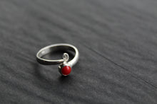 Load image into Gallery viewer, Coral Red Adjustable Ring
