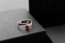 Load image into Gallery viewer, Coral Red Adjustable Ring
