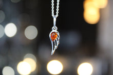 Load image into Gallery viewer, Dainty Amber Angel Wing Necklace
