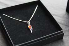 Load image into Gallery viewer, Dainty Amber Angel Wing Necklace
