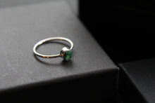 Load image into Gallery viewer, Emerald Silver Stacking Ring
