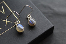 Load image into Gallery viewer, Labradorite Teardrop Cab Earrings
