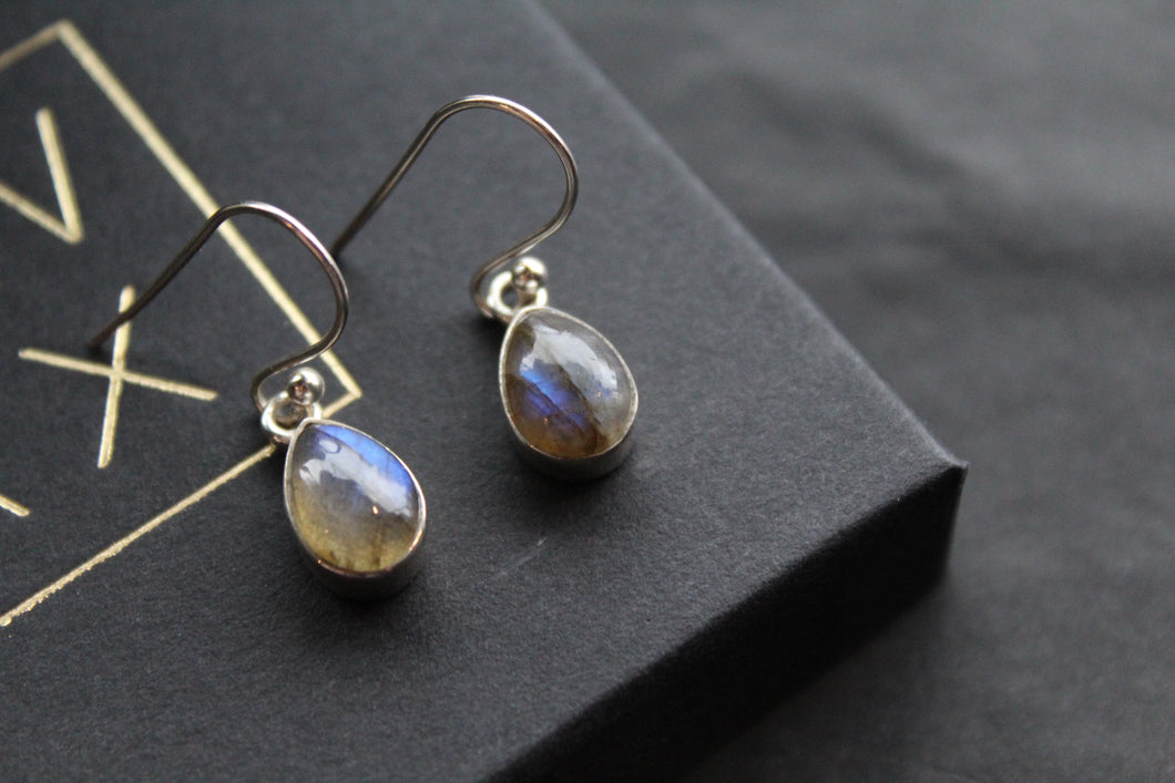 Labradorite Teardrop Cab Earrings