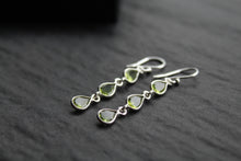 Load image into Gallery viewer, Peridot 3 Drop Earrings
