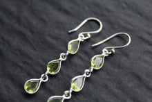 Load image into Gallery viewer, Peridot 3 Drop Earrings
