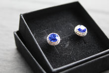 Load image into Gallery viewer, Sapphire Blue Crystal Studs
