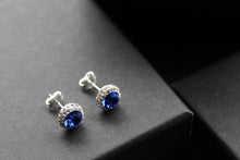 Load image into Gallery viewer, Sapphire Blue Crystal Studs
