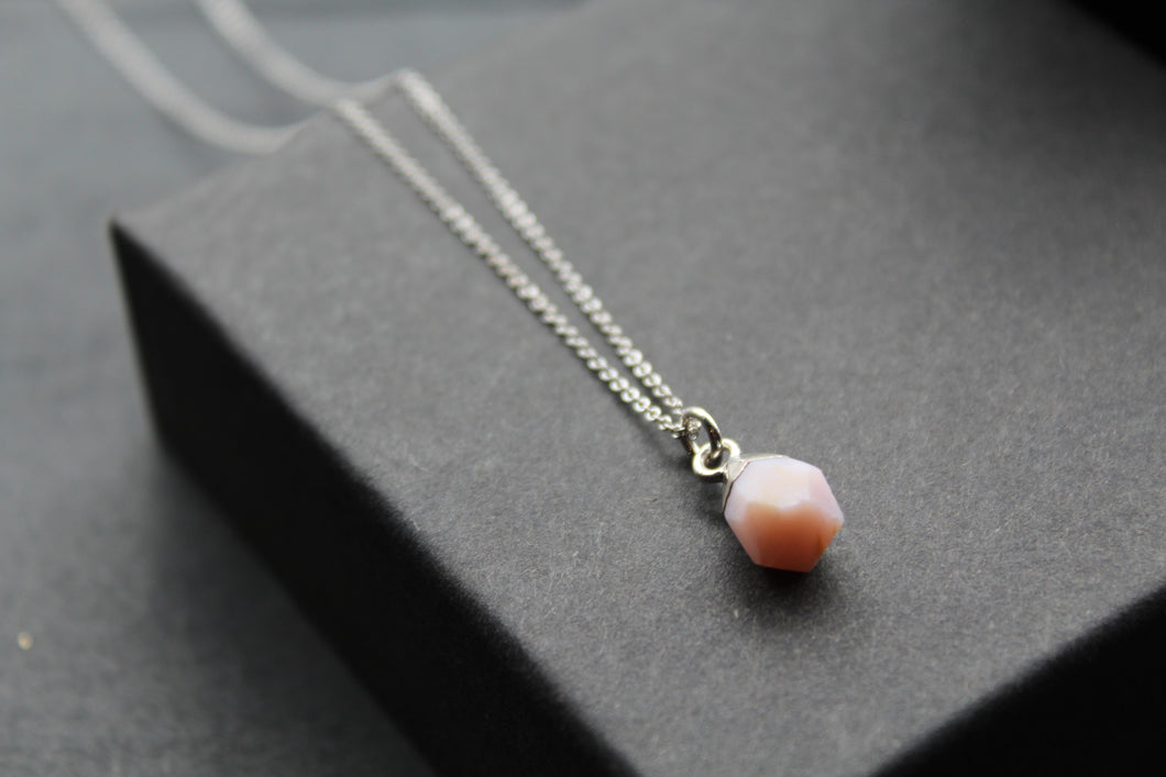 Pink Opal Rough Gemstone Necklace