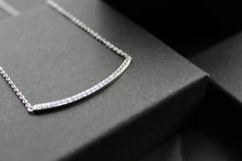 Load image into Gallery viewer, Silver and Clear Cubic Zirconia Smile Necklace

