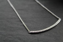 Load image into Gallery viewer, Silver and Clear Cubic Zirconia Smile Necklace
