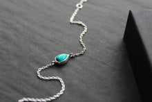 Load image into Gallery viewer, Single Teardrop Turquoise Chain Bracelet
