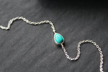 Load image into Gallery viewer, Single Teardrop Turquoise Chain Bracelet
