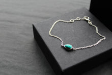 Load image into Gallery viewer, Single Teardrop Turquoise Chain Bracelet
