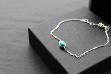 Load image into Gallery viewer, Single Teardrop Turquoise Chain Bracelet
