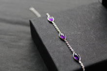 Load image into Gallery viewer, Staggered Marquis Amethyst Chain Bracelet
