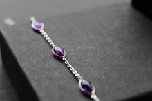 Load image into Gallery viewer, Staggered Marquis Amethyst Chain Bracelet
