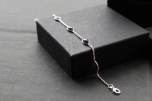 Load image into Gallery viewer, Staggered Marquis Amethyst Chain Bracelet
