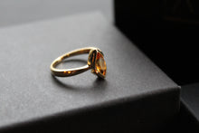 Load image into Gallery viewer, Sterling Silver Gold Plated High Quality Citrine Marquise Dress Ring
