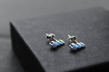 Load image into Gallery viewer, Triple Blue Opalique Claw Set Studs
