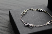 Load image into Gallery viewer, Triple Infinity Symbols Silver Chain Bracelet
